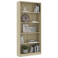 Vidaxl 5-Tier Book Cabinet Sonoma Oak 31.5X9.4X68.9 Engineered Wood