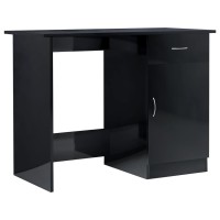 Vidaxl Desk High Gloss Black 39.4 X 19.7 X 29.9 Engineered Wood