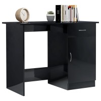 Vidaxl Desk High Gloss Black 39.4 X 19.7 X 29.9 Engineered Wood