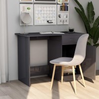 Vidaxl Desk High Gloss Gray 39.4 X 19.7 X 29.9 Engineered Wood