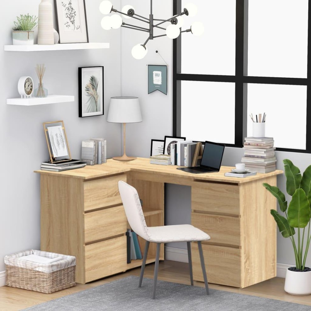 Vidaxl Corner Desk Sonoma Oak 57.1X39.4X29.9 Engineered Wood