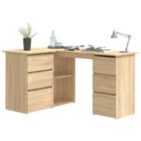 Vidaxl Corner Desk Sonoma Oak 57.1X39.4X29.9 Engineered Wood