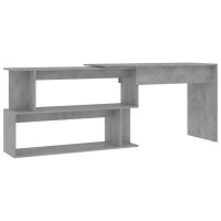 Vidaxl Corner Desk Concrete Gray 78.7