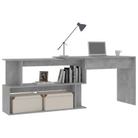 Vidaxl Corner Desk Concrete Gray 78.7