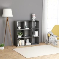 Vidaxl Book Cabinet High Gloss Gray 38.6X11.8X38.6 Engineered Wood