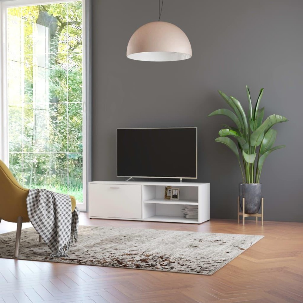 Vidaxl Tv Cabinet White 47.2X13.4X14.6 Engineered Wood