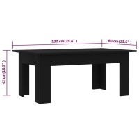 vidaXL Coffee Table Black 39.4