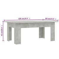 vidaXL Coffee Table Concrete Gray 39.4