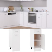 Vidaxl Drawer Bottom Cabinet White 11.8X18.1X32.1 Engineered Wood