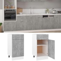 Vidaxl Drawer Bottom Cabinet Concrete Gray 15.7X18.1X32.1 Engineered Wood