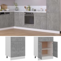 Vidaxl Drawer Bottom Cabinet Concrete Gray 23.6X18.1X32.1 Engineered Wood