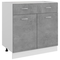 Vidaxl Drawer Bottom Cabinet Concrete Gray 31.5X18.1X32.1 Engineered Wood