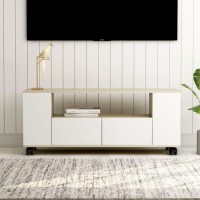 Vidaxl Tv Cabinet White And Sonoma Oak 47.2X13.8X18.9 Engineered Wood