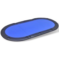 vidaXL 10-Player Foldable Poker Tabletop Blue