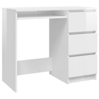 vidaXL Desk High Gloss White 35.4