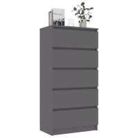 Vidaxl Drawer Sideboard Gray 23.6X13.8X47.6 Engineered Wood