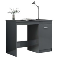 vidaXL Desk High Gloss Gray 39.4