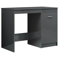vidaXL Desk High Gloss Gray 39.4