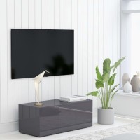 Vidaxl Tv Cabinet High Gloss Gray 31.5X13.4X11.8 Engineered Wood