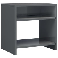 vidaXL Bedside Cabinet High Gloss Gray 15.7