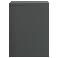 vidaXL Bedside Cabinet High Gloss Gray 15.7