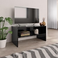 vidaXL TV Stand High Gloss Black 31.5