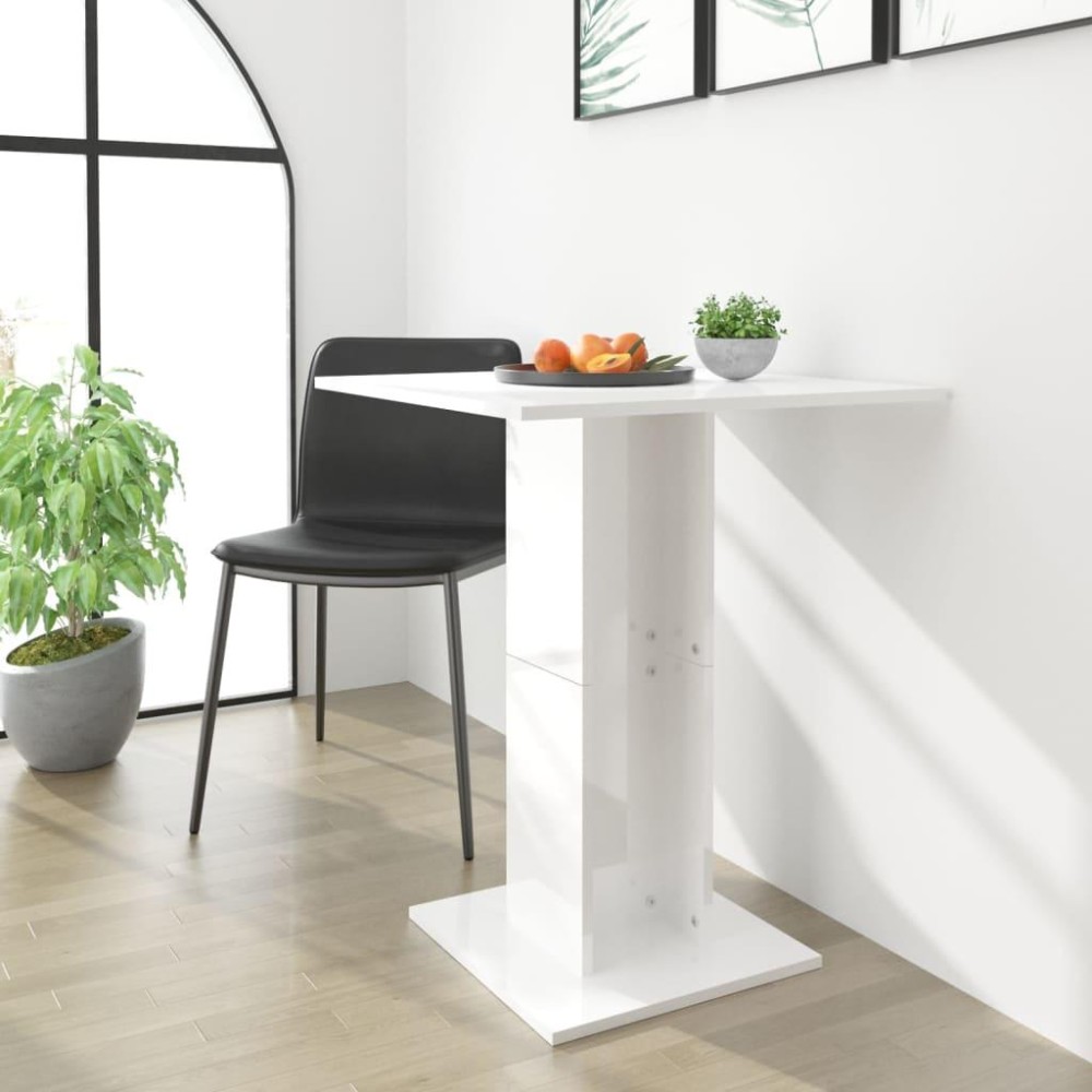 vidaXL Bistro Table High Gloss White 23.6