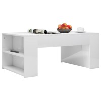 vidaXL Coffee Table High Gloss White 39.4