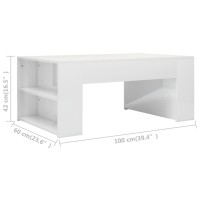 vidaXL Coffee Table High Gloss White 39.4