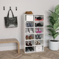 vidaXL Shoe Rack High Gloss White 21.3