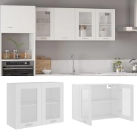 Vidaxl Hanging Glass Cabinet White 31.5X12.2X23.6 Engineered Wood