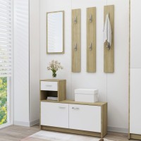 Vidaxl Hallway Unit White And Sonoma Oak 39.4X9.8X30.1 Engineered Wood