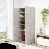 Vidaxl Shoe Cabinet Concrete Gray 31.5X15.4X70.1 Engineered Wood