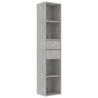 Vidaxl Book Cabinet Concrete Gray 14.2X11.8X67.3 Engineered Wood