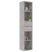 Vidaxl Book Cabinet Concrete Gray 14.2X11.8X67.3 Engineered Wood