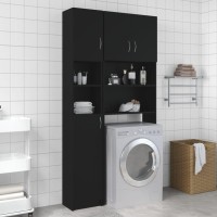Vidaxl Bathroom Cabinet Black 12.6X10X74.8 Engineered Wood