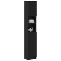 Vidaxl Bathroom Cabinet Black 12.6X10X74.8 Engineered Wood