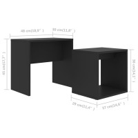 vidaXL Coffee Table Set Black 18.9