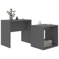 Vidaxl Coffee Table Set Gray 18.9X11.8X17.7 Engineered Wood