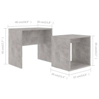 vidaXL Coffee Table Set Concrete Gray 18.9