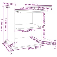 vidaXL Computer Desk White and Sonoma Oak 31.5