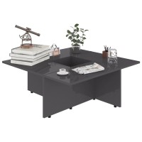 vidaXL Coffee Table High Gloss Gray 31.3