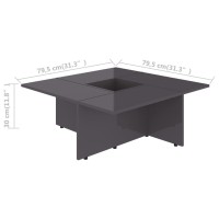 vidaXL Coffee Table High Gloss Gray 31.3