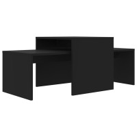 vidaXL Coffee Table Set Black 39.4