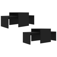 vidaXL Coffee Table Set Black 39.4