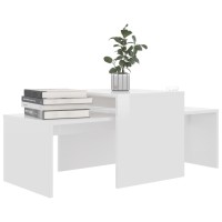 vidaXL Coffee Table Set High Gloss White 39.4