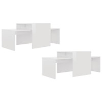 vidaXL Coffee Table Set High Gloss White 39.4