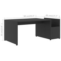 vidaXL Coffee Table Gray 35.4