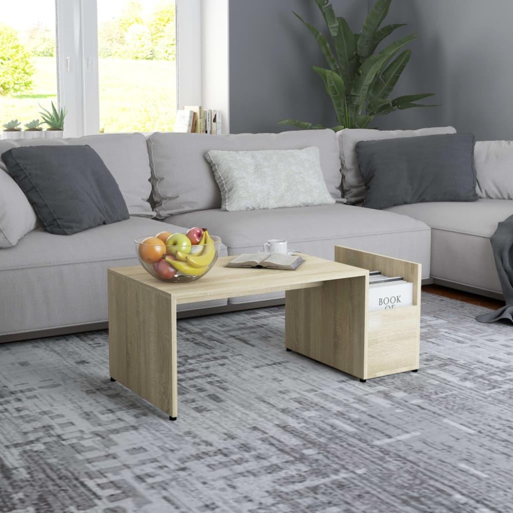 Vidaxl Coffee Table Sonoma Oak 35.4X17.7X13.8 Engineered Wood