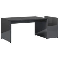 vidaXL Coffee Table High Gloss Gray 35.4